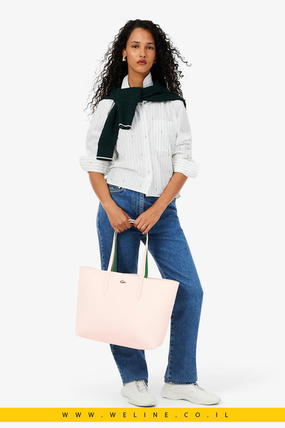תיק דו-צדדי Lacoste Anna Reversible Tote with Pouch עם נרתיק - WELINE.CO.IL