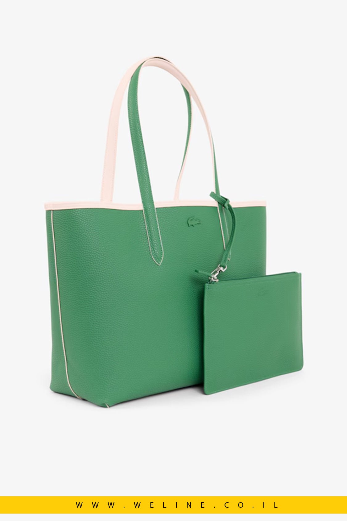תיק דו-צדדי Lacoste Anna Reversible Tote with Pouch עם נרתיק - WELINE.CO.IL