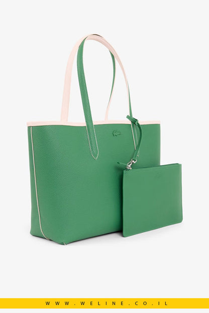 תיק דו-צדדי Lacoste Anna Reversible Tote with Pouch עם נרתיק - WELINE.CO.IL