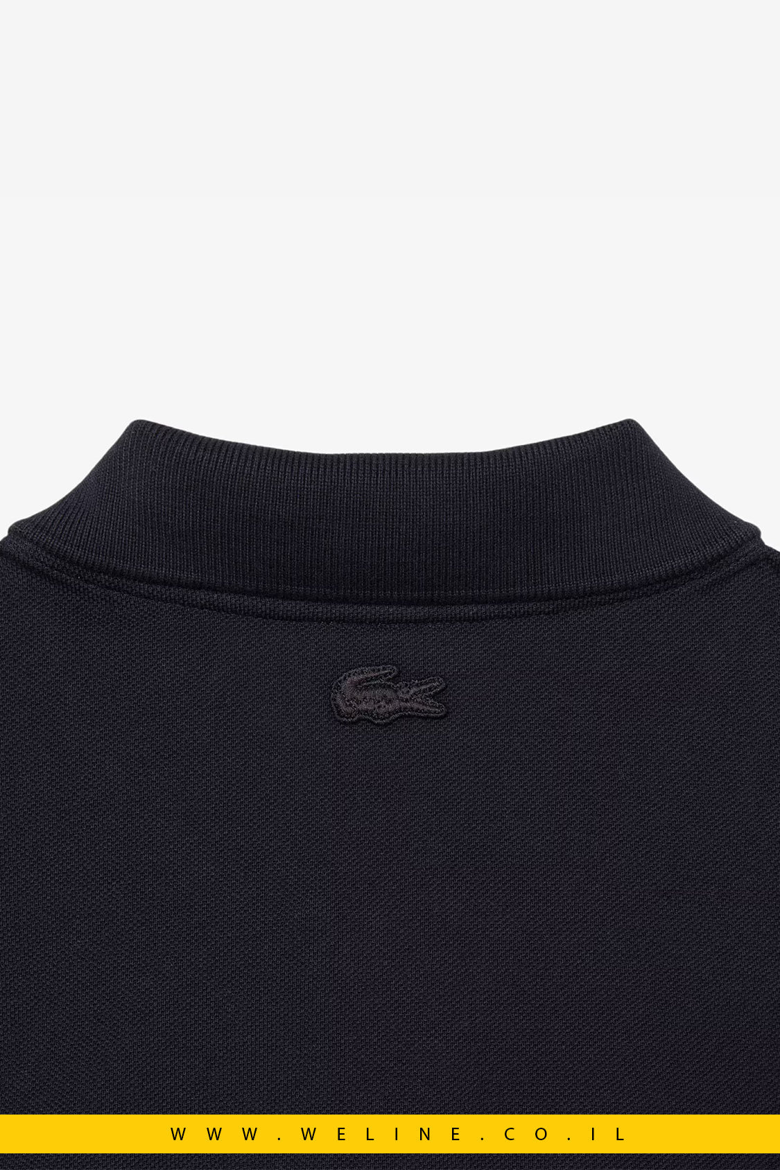 חולצת פולו גברים Lacoste Classic Fit Embroidery Detail Petit Piqué – צבע שחור - WELINE.CO.IL