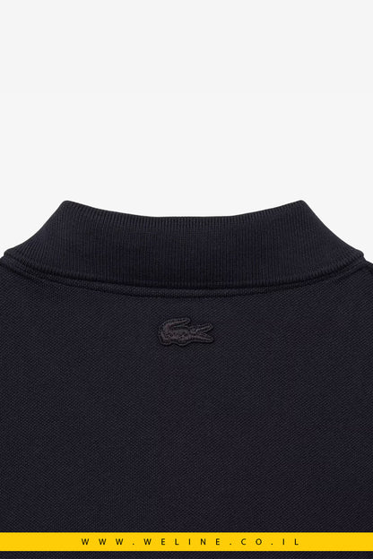 חולצת פולו גברים Lacoste Classic Fit Embroidery Detail Petit Piqué – צבע שחור - WELINE.CO.IL