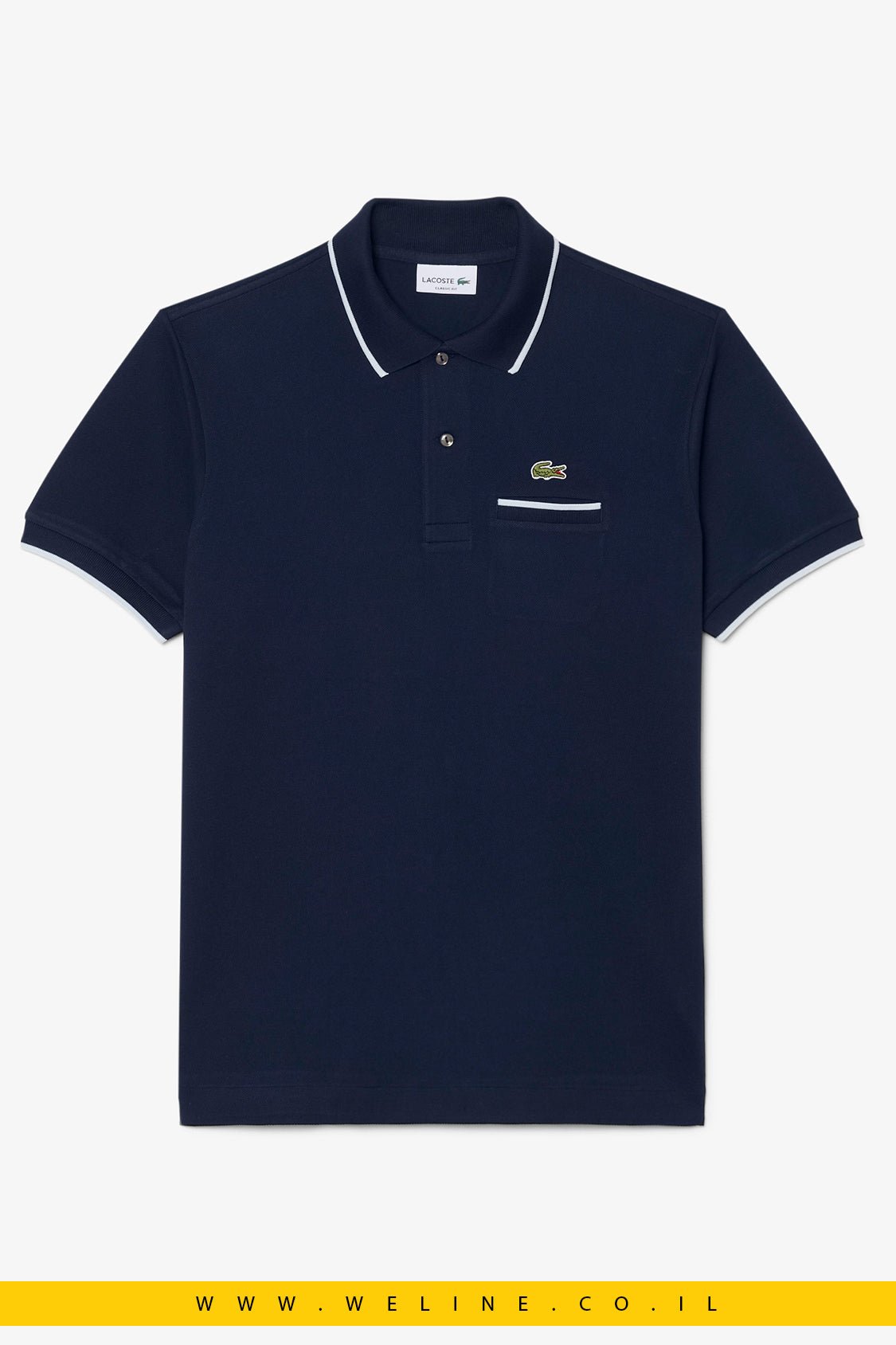 חולצת פולו Lacoste Classic Fit Pocket Accent L.12.12 - WELINE.CO.IL