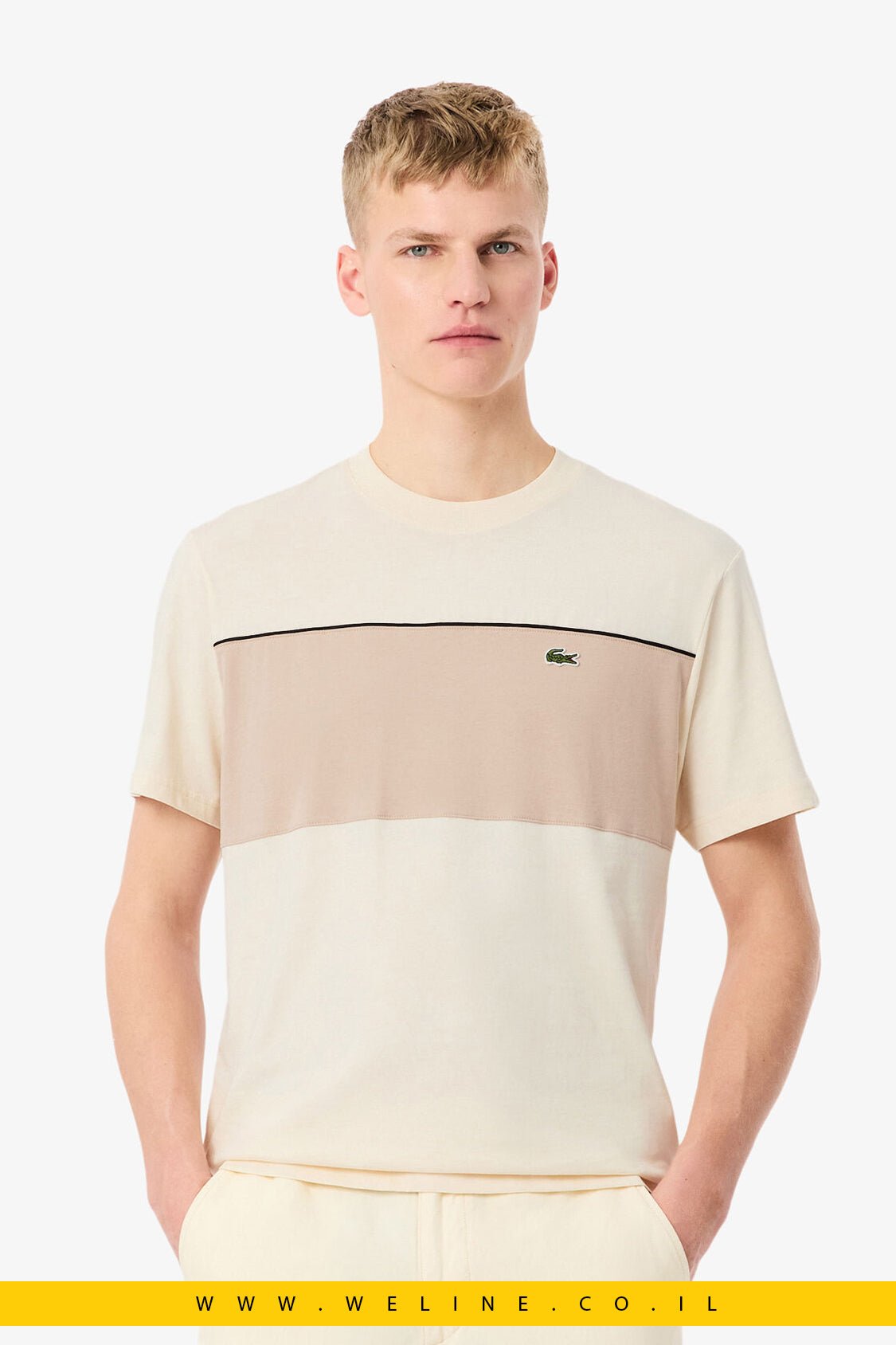 טי שירט Lacoste Colour-Block Cotton Classic Fit - WELINE.CO.IL