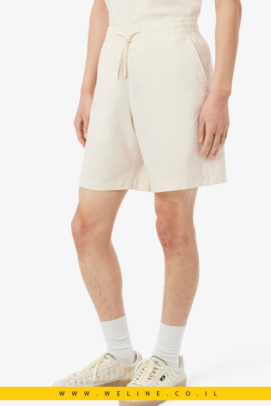 מכנסי שורט Lacoste Cotton Seersucker Relaxed Fit - WELINE.CO.IL