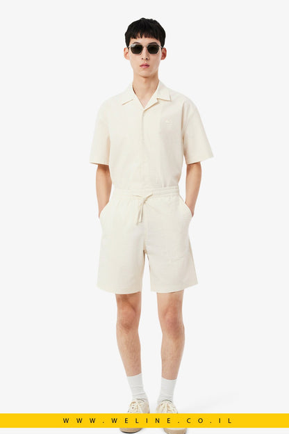 מכנסי שורט Lacoste Cotton Seersucker Relaxed Fit - WELINE.CO.IL