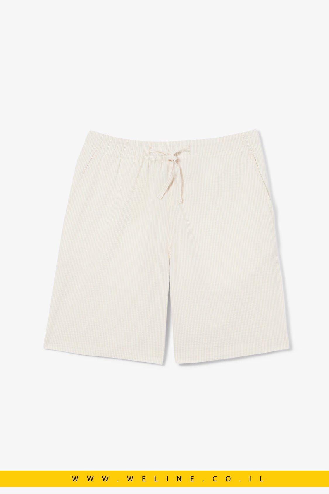 מכנסי שורט Lacoste Cotton Seersucker Relaxed Fit - WELINE.CO.IL