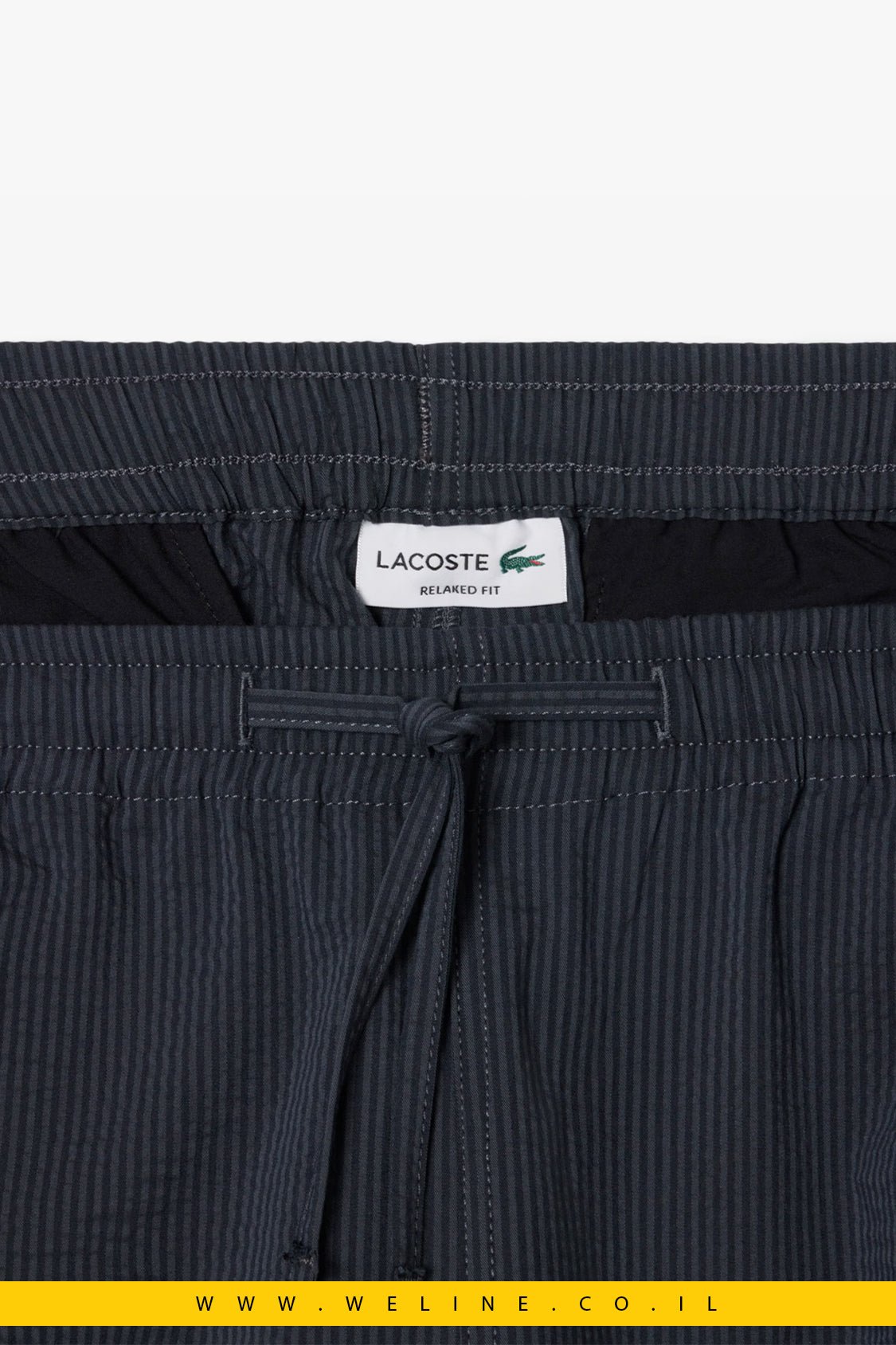 מכנסי שורט Lacoste Cotton Seersucker Relaxed Fit - WELINE.CO.IL