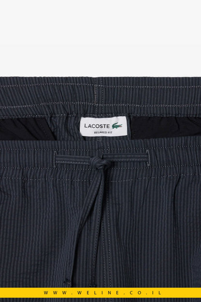 מכנסי שורט Lacoste Cotton Seersucker Relaxed Fit - WELINE.CO.IL