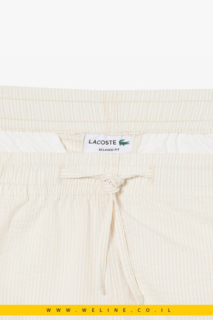 מכנסי שורט Lacoste Cotton Seersucker Relaxed Fit - WELINE.CO.IL