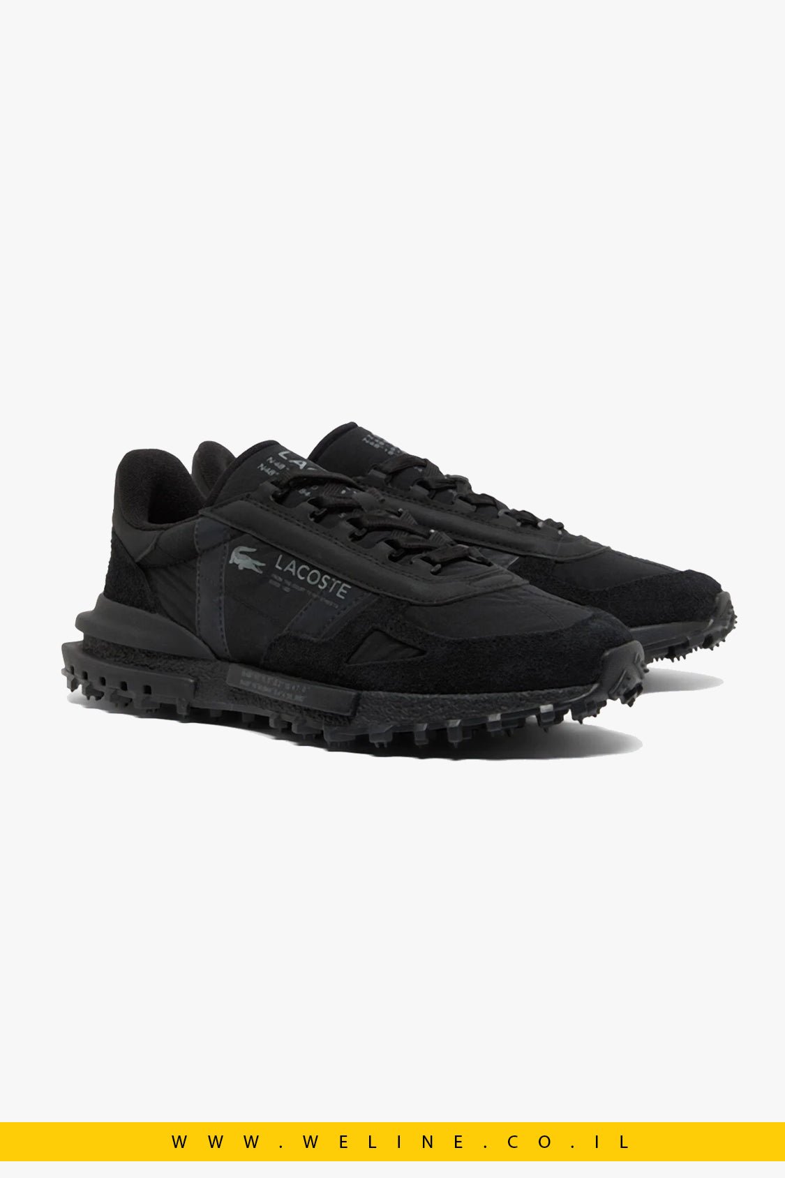 נעלי סניקרס לגברים Lacoste Elite Active – צבע שחור - WELINE.CO.IL