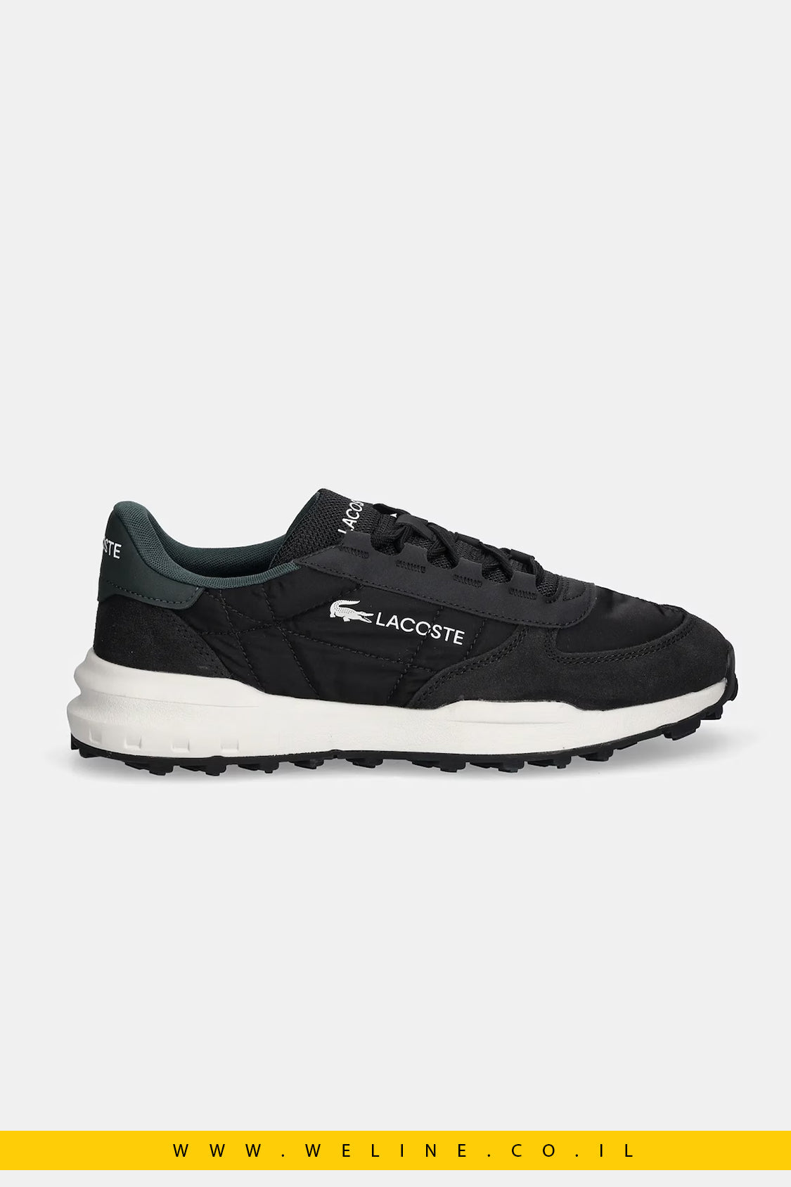 נעלי סניקרס Lacoste Elite Active Evo לגברים – צבע שחור - WELINE.CO.IL