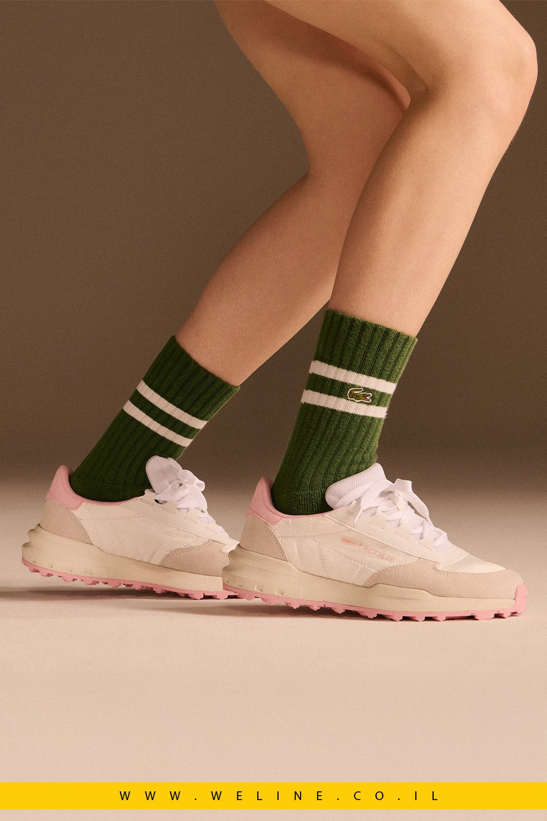 נעלי סניקרס נשים Lacoste Elite Active Evo - WELINE.CO.IL