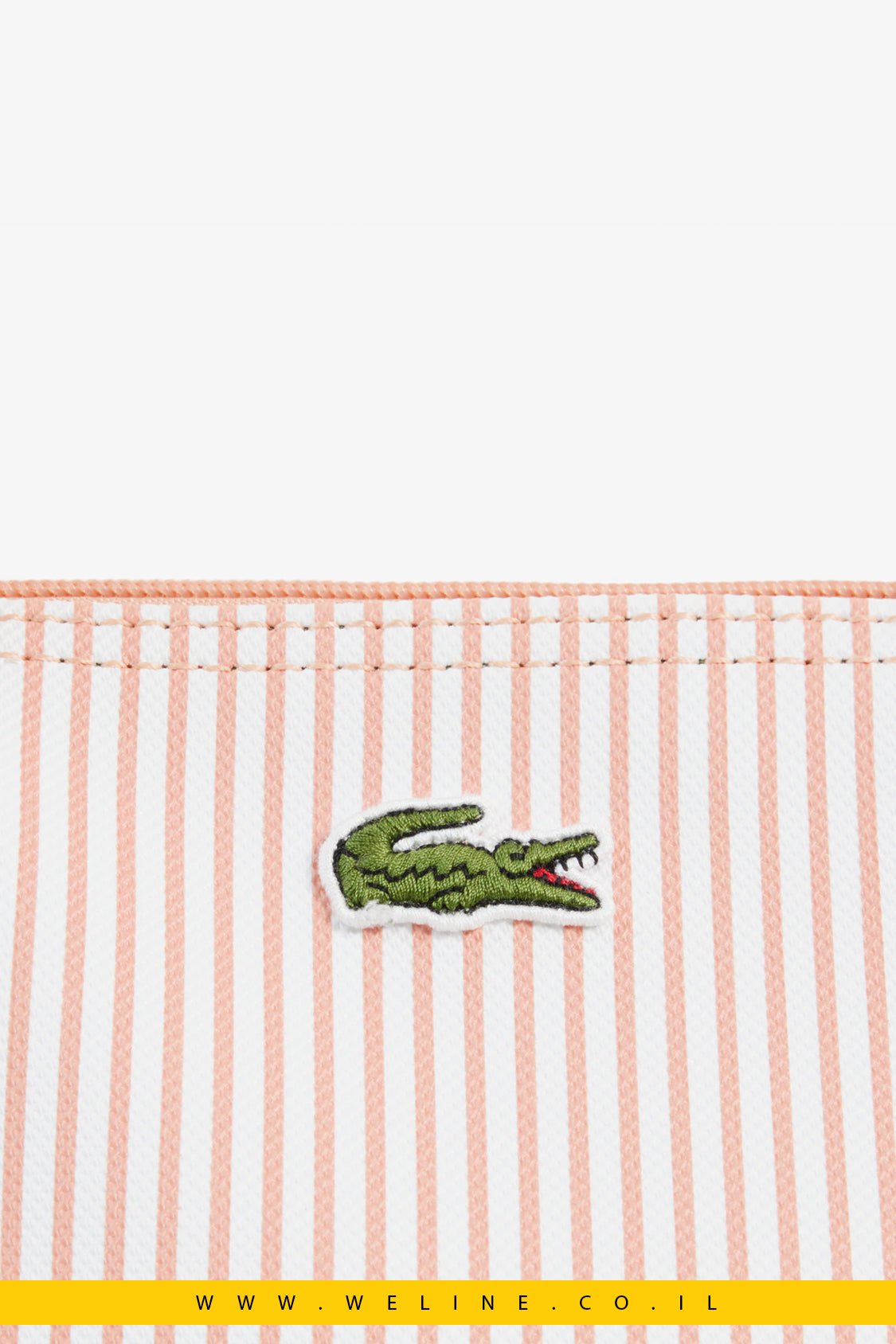תיק טוט נשים Lacoste Large Striped L.12.12 Concept Tote – צבע Blanc Miami - WELINE.CO.IL