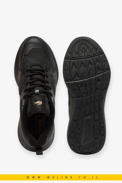 Lacoste Men's L003 Evo Sneakers – סניקרס לגברים שחור/זהב - WELINE.CO.IL