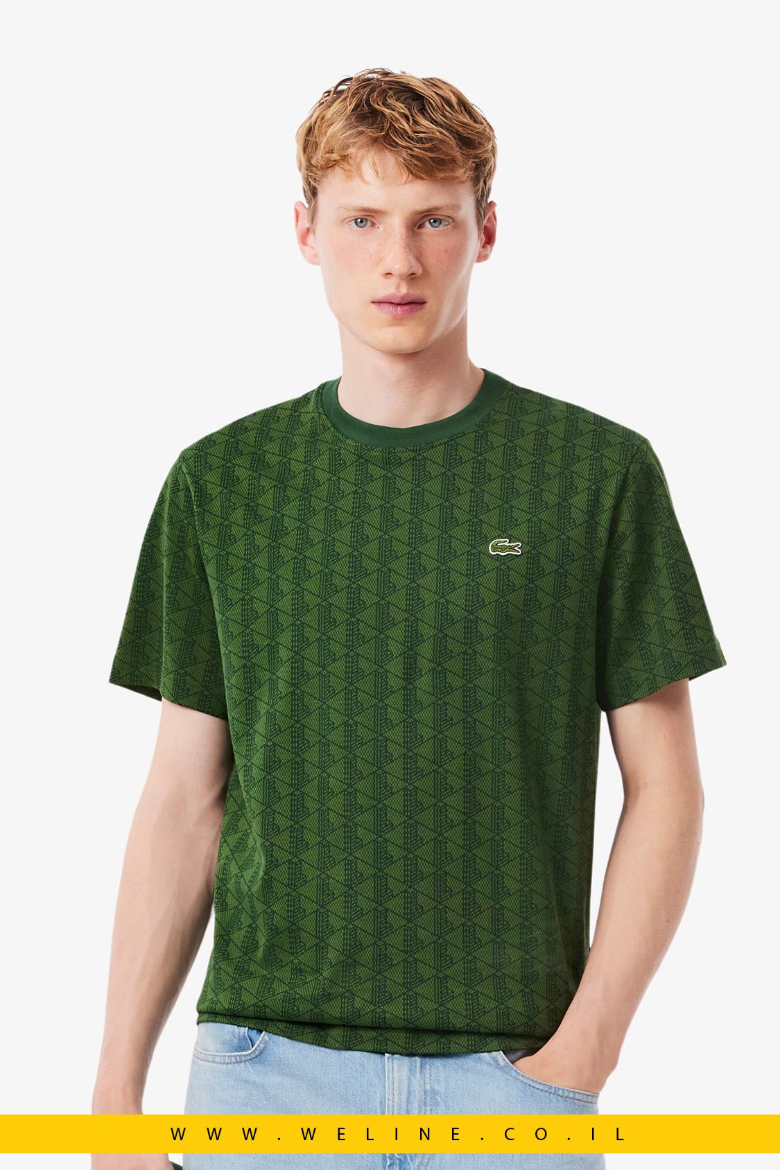 טי שירט Lacoste Monogram Jersey Classic Fit - WELINE.CO.IL