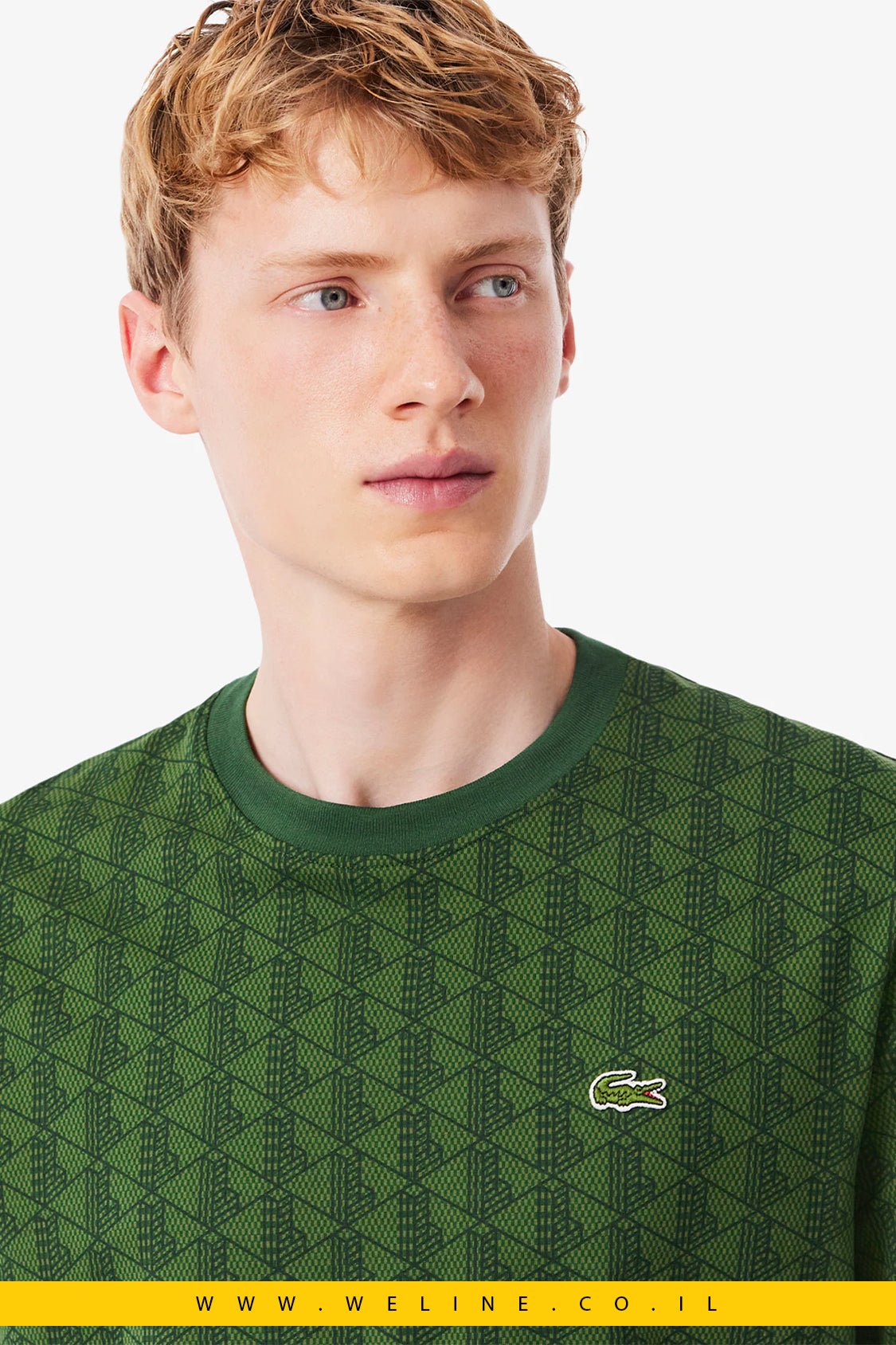 טי שירט Lacoste Monogram Jersey Classic Fit - WELINE.CO.IL
