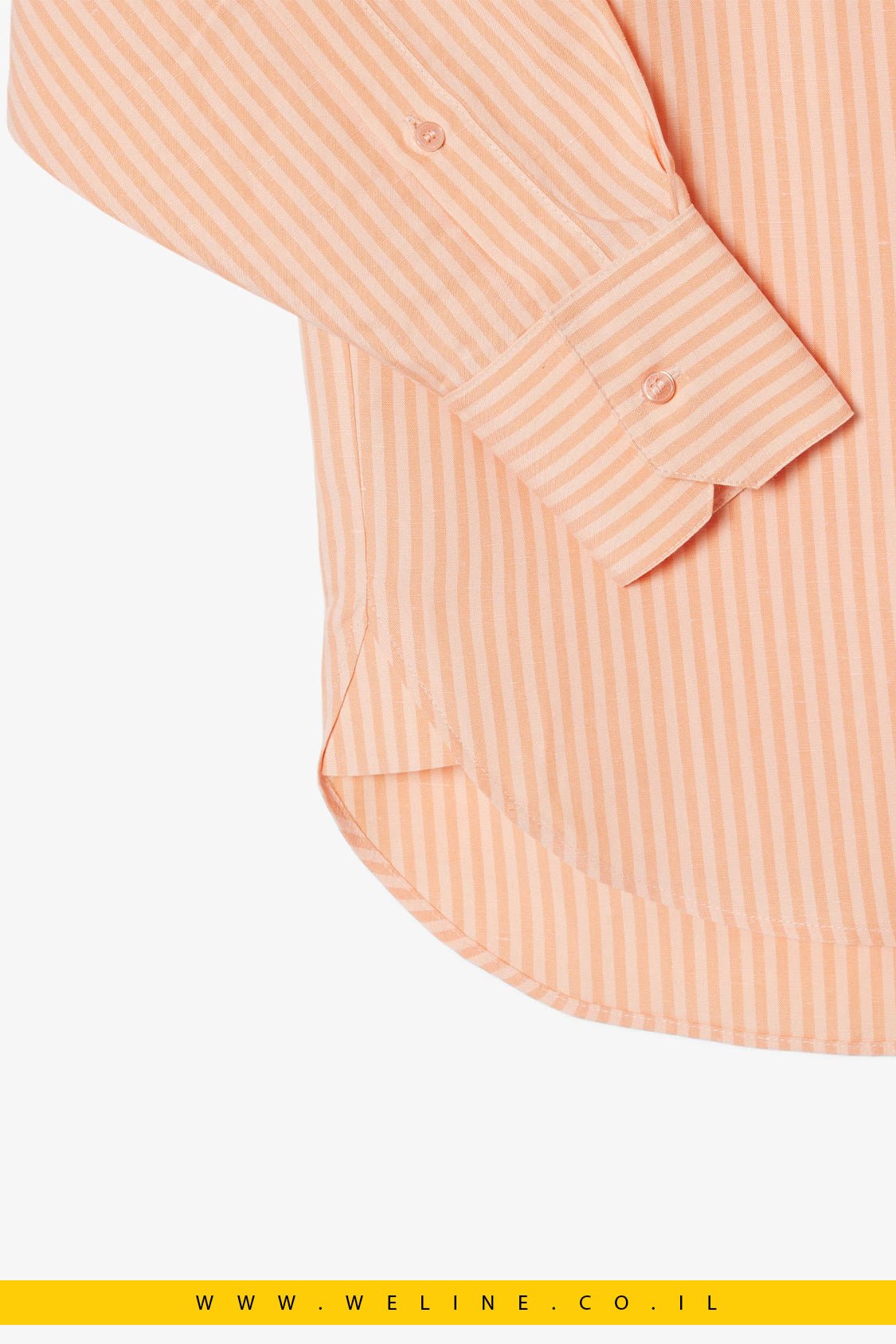 חולצת נשים Lacoste Oversized Linen Blend Shirt – צבע Rose / Orange - WELINE.CO.IL
