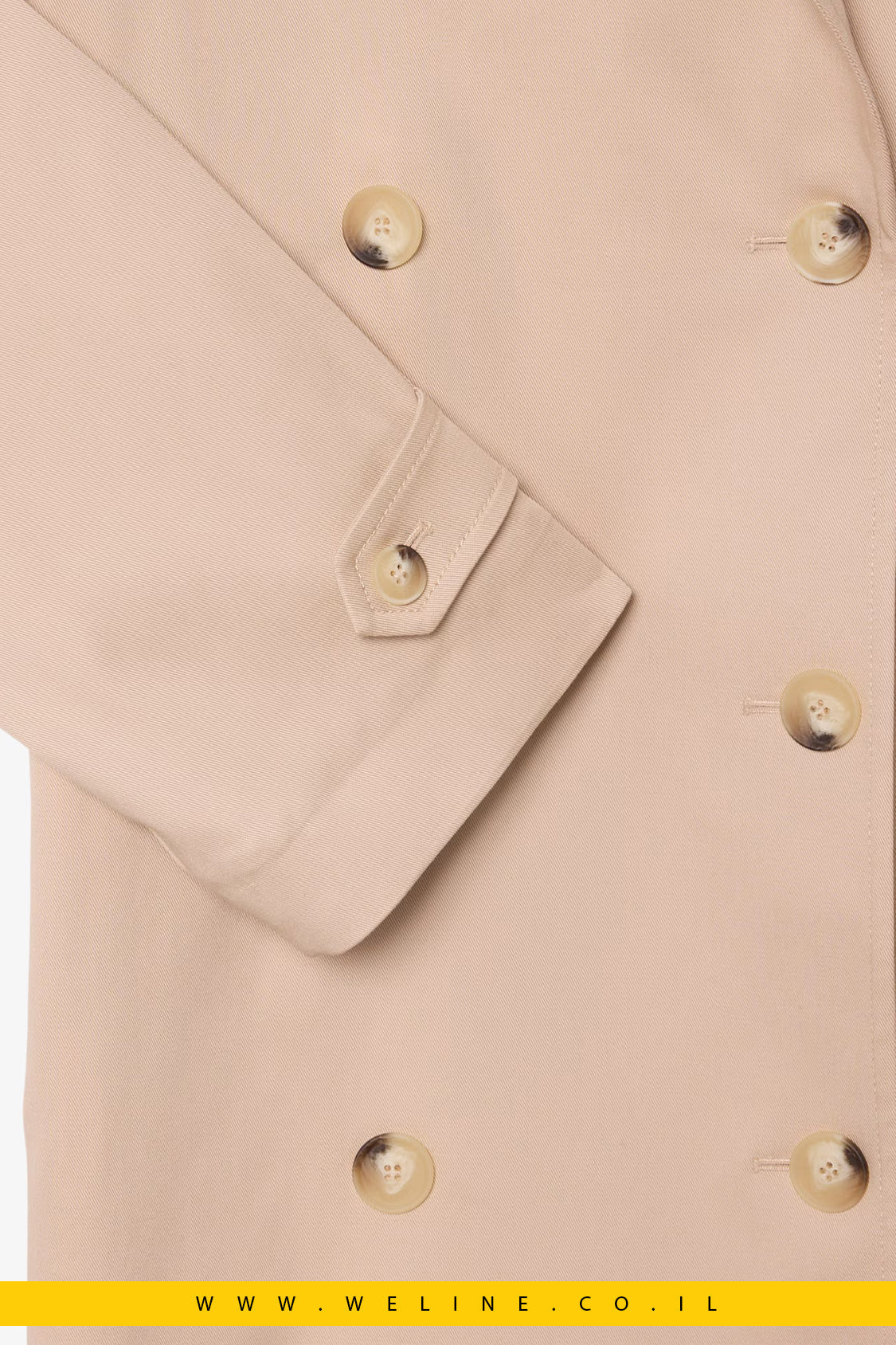 מעיל טרנץ' נשים Lacoste Oversized Water-Repellent Trench Coat - WELINE.CO.IL