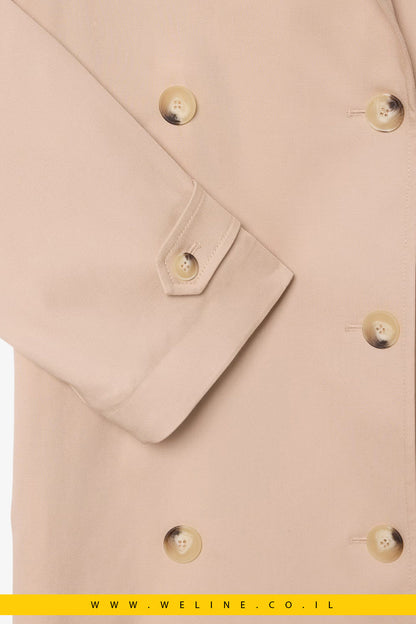 מעיל טרנץ' נשים Lacoste Oversized Water-Repellent Trench Coat - WELINE.CO.IL