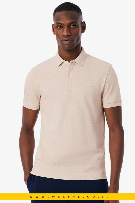 חולצת פולו Lacoste Paris Regular Fit Stretch Piqué – צבע אפור Heather - WELINE.CO.IL