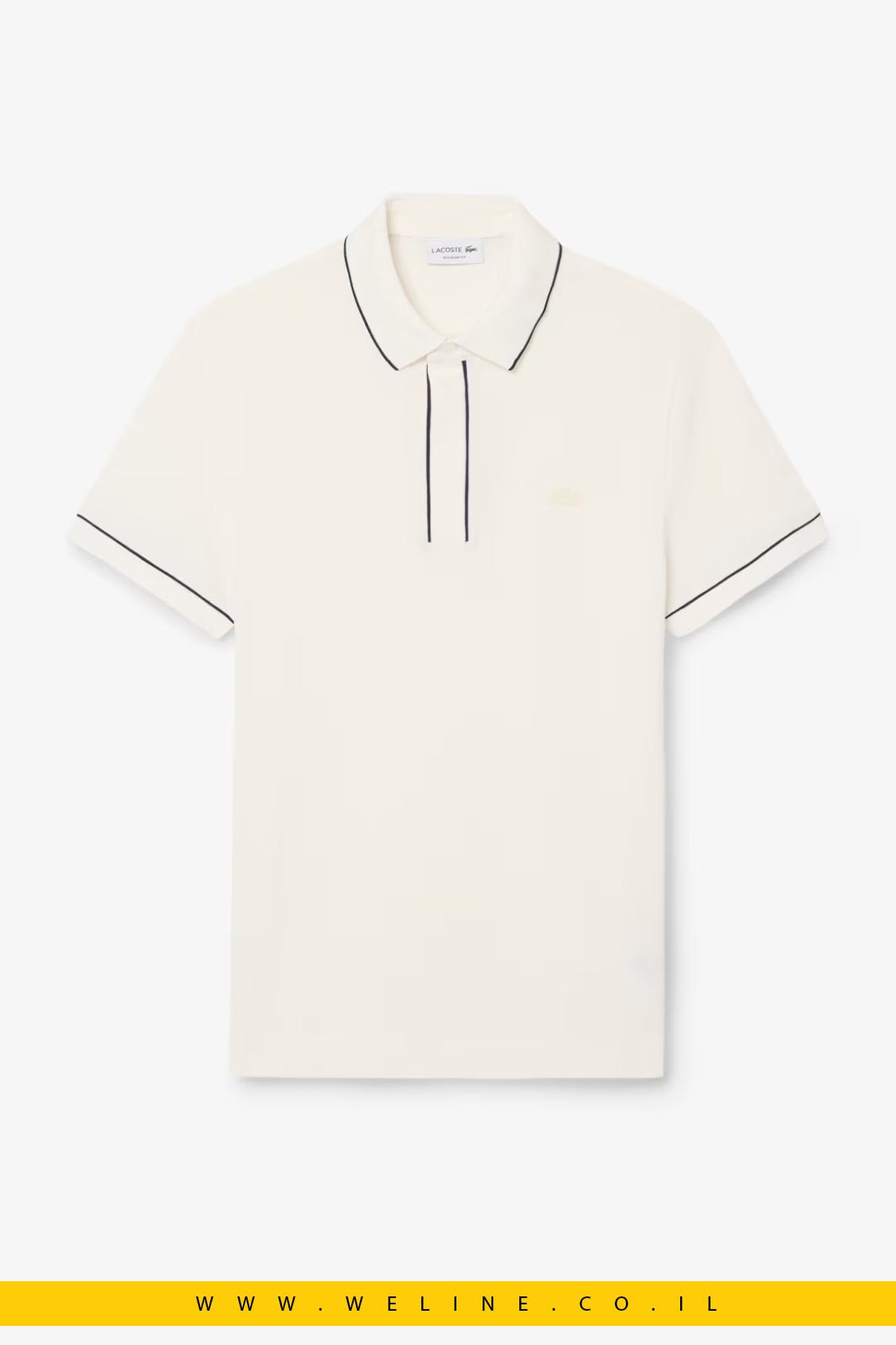 חולצת פולו Lacoste Paris Stretch Piqué Regular Fit - WELINE.CO.IL