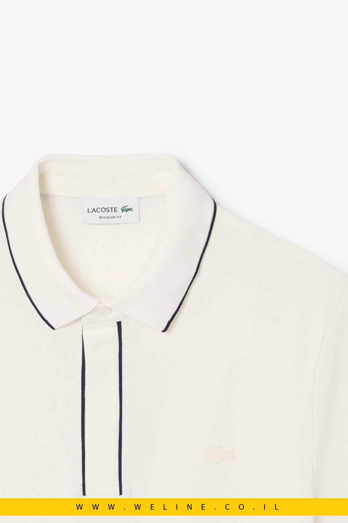 חולצת פולו Lacoste Paris Stretch Piqué Regular Fit - WELINE.CO.IL
