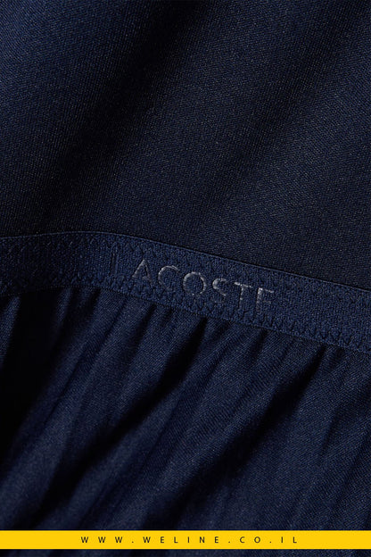 שמלת מקסי נשים Lacoste Pleated Sleeveless – צבע כחול כהה (Midnight Blue) - WELINE.CO.IL