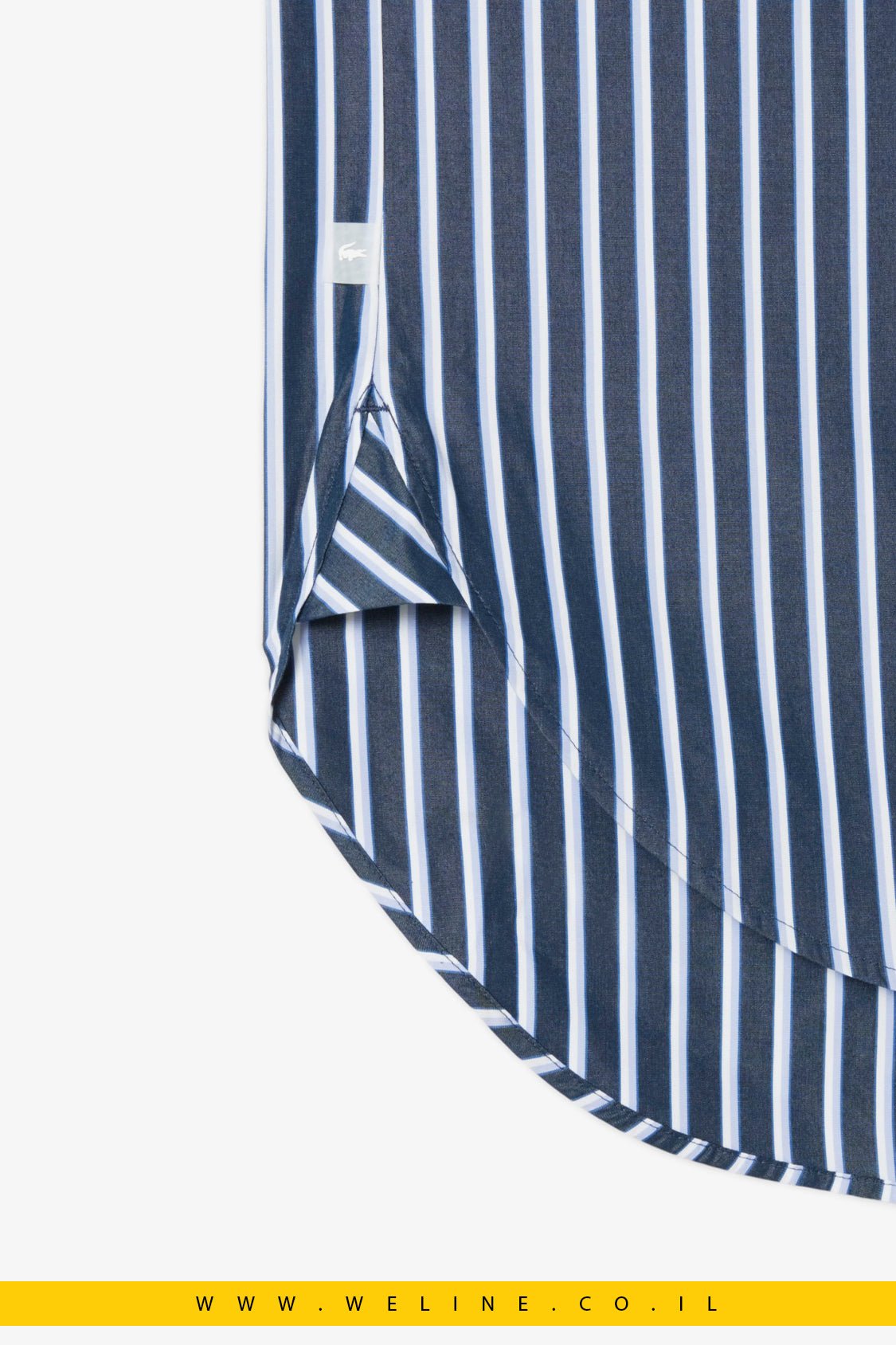 חולצת נשים Lacoste Poplin Oversized – כותנה כחולה - WELINE.CO.IL