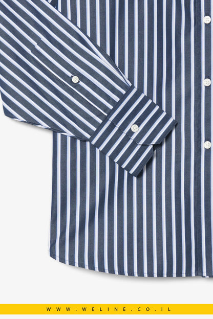 חולצת נשים Lacoste Poplin Oversized – כותנה כחולה - WELINE.CO.IL