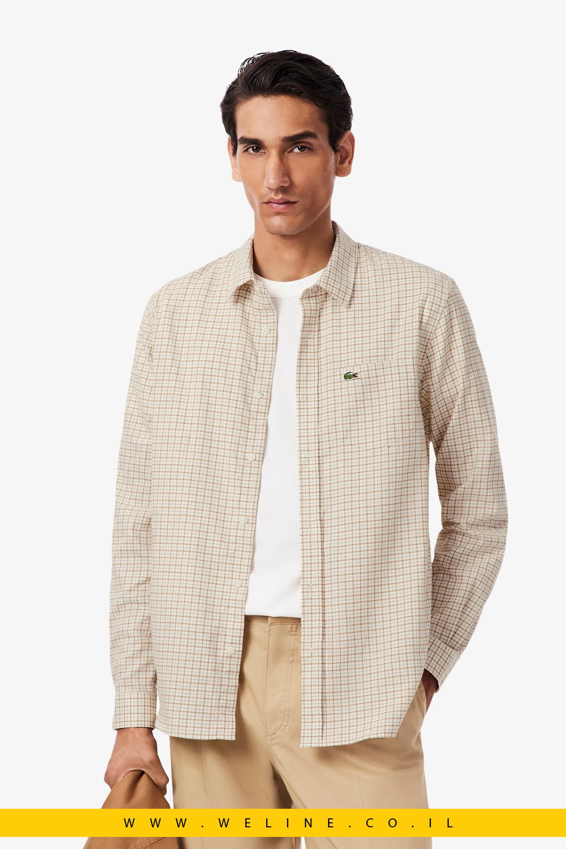 חולצת פלאנל משובצת לגברים Lacoste – Regular Fit - WELINE.CO.IL