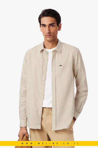 חולצת פלאנל משובצת לגברים Lacoste – Regular Fit - WELINE.CO.IL