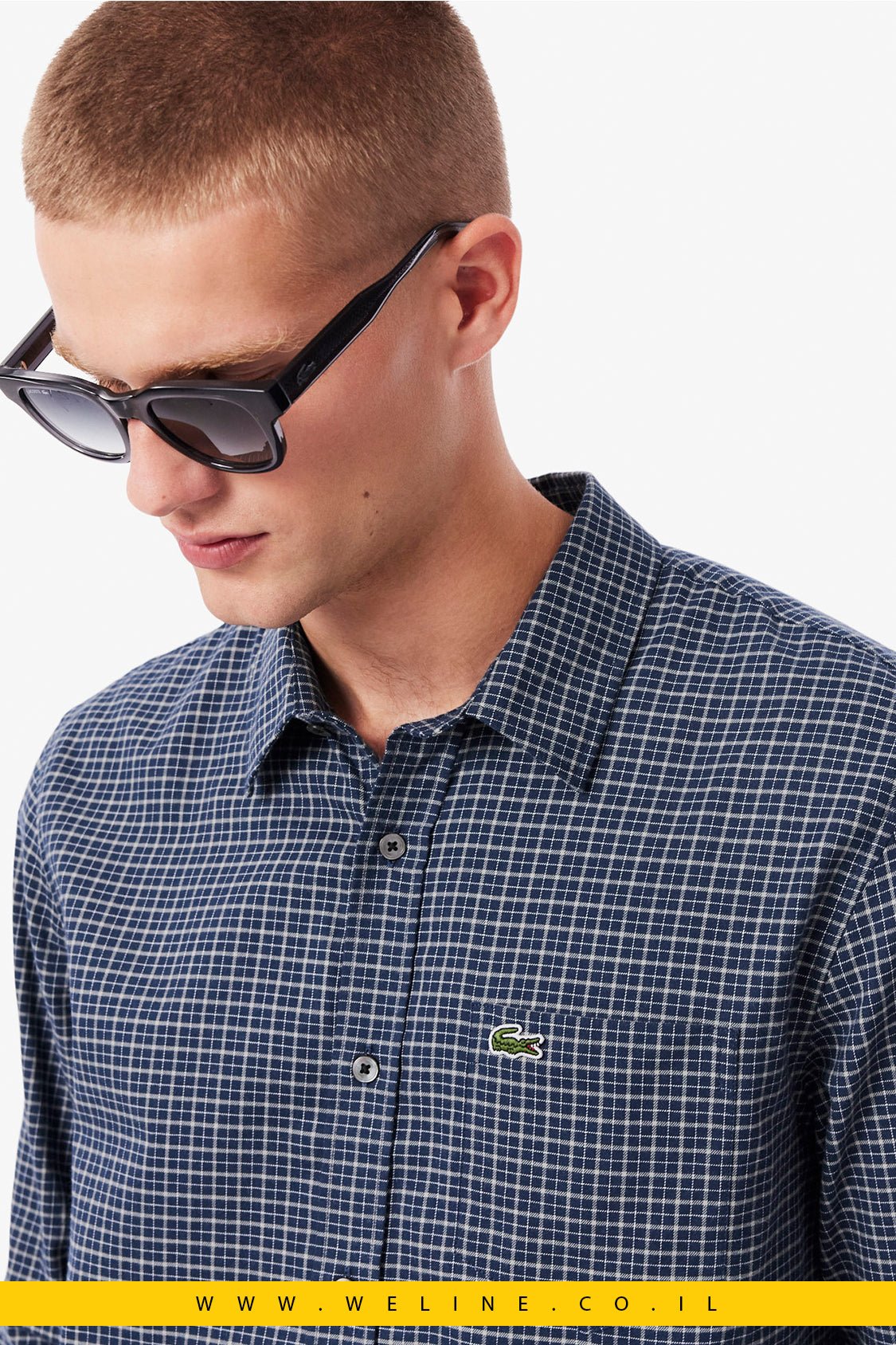 חולצת פלאנל משובצת לגברים Lacoste – Regular Fit - WELINE.CO.IL