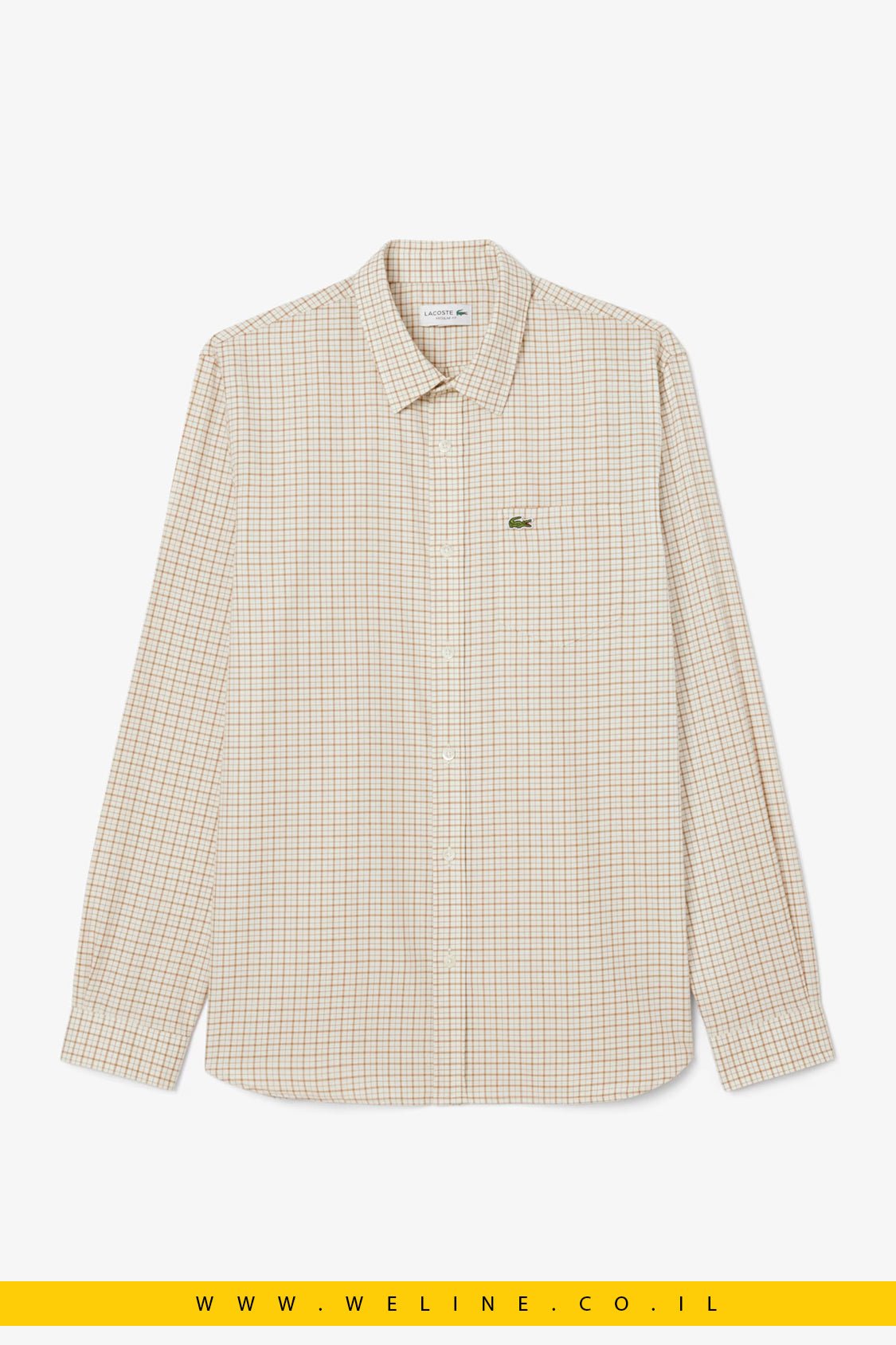 חולצת פלאנל משובצת לגברים Lacoste – Regular Fit - WELINE.CO.IL