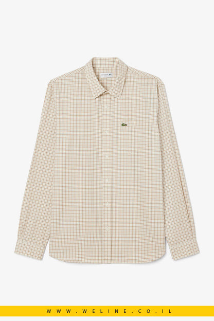 חולצת פלאנל משובצת לגברים Lacoste – Regular Fit - WELINE.CO.IL
