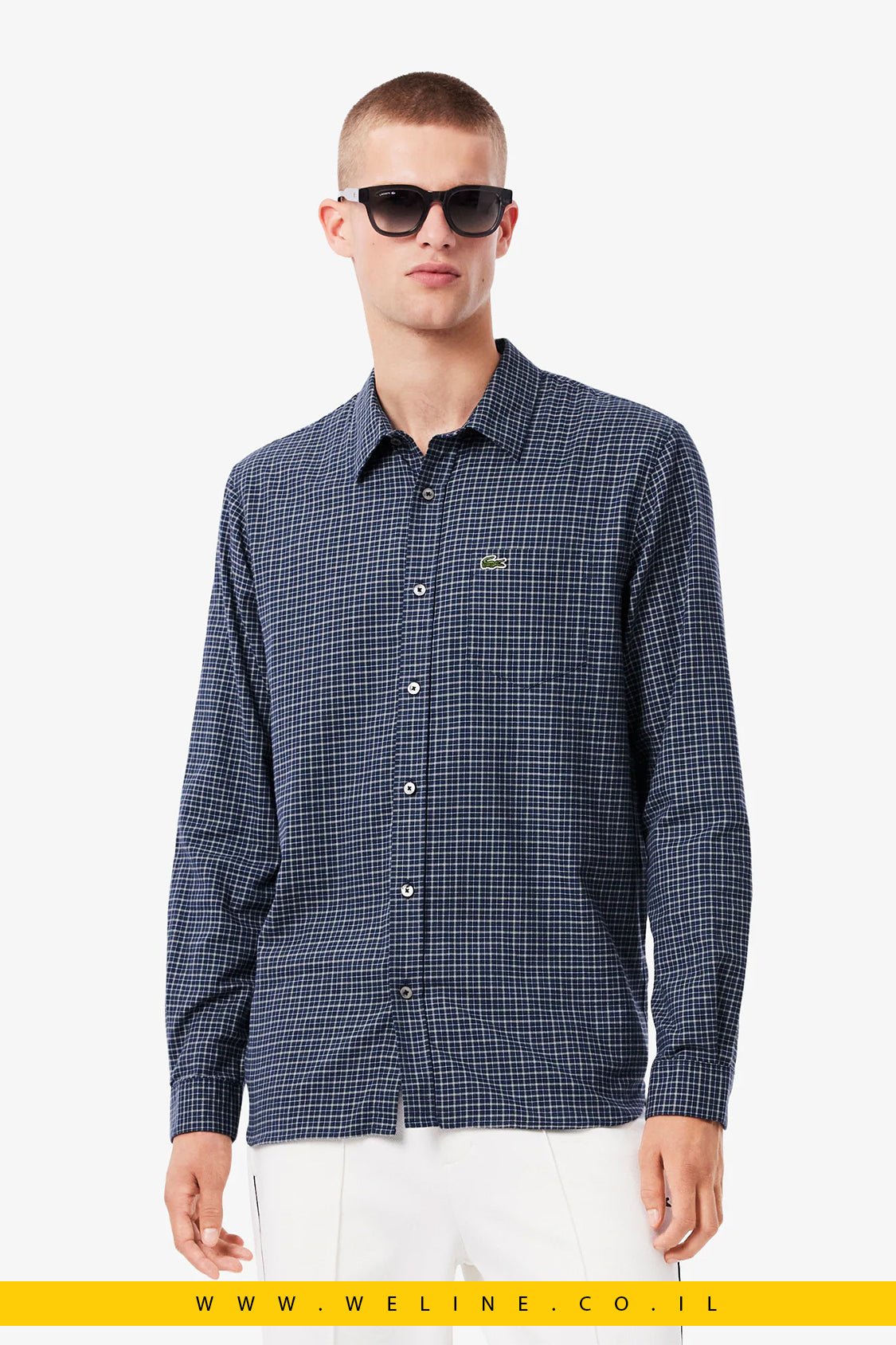 חולצת פלאנל משובצת לגברים Lacoste – Regular Fit - WELINE.CO.IL
