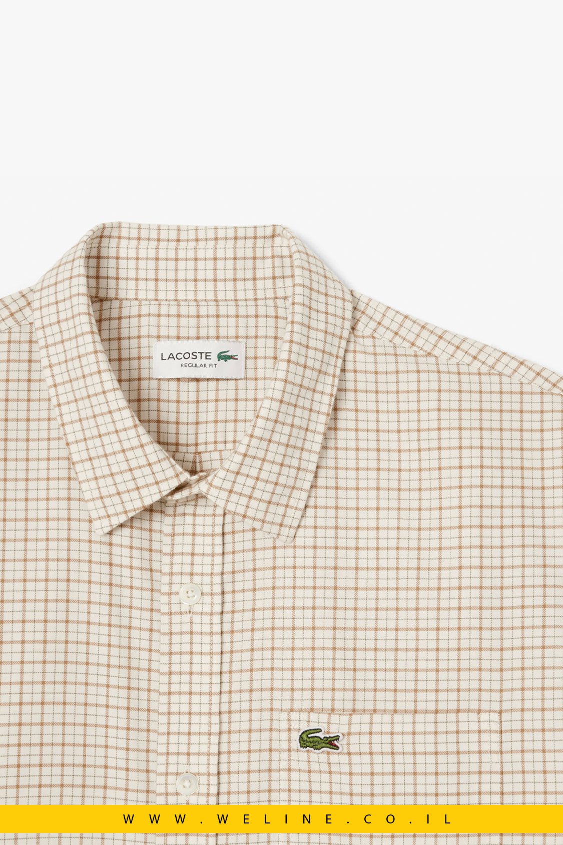 חולצת פלאנל משובצת לגברים Lacoste – Regular Fit - WELINE.CO.IL
