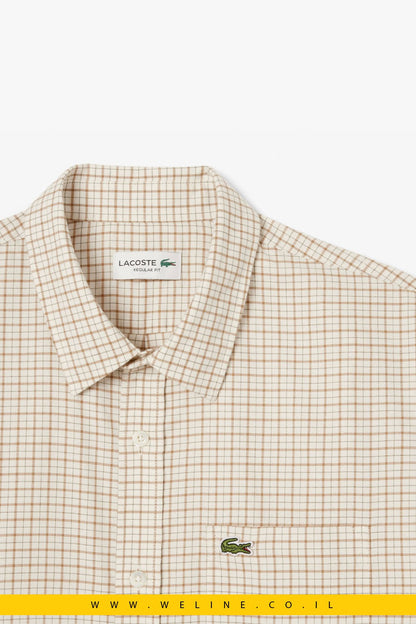 חולצת פלאנל משובצת לגברים Lacoste – Regular Fit - WELINE.CO.IL