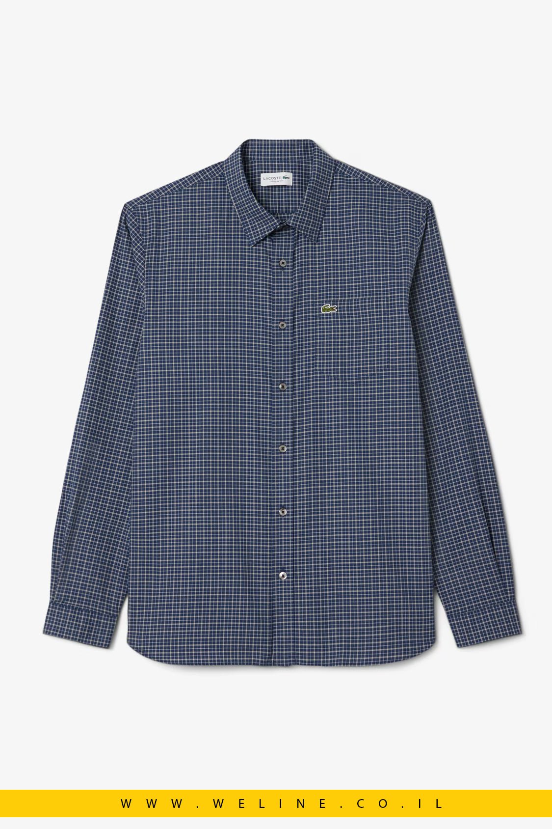 חולצת פלאנל משובצת לגברים Lacoste – Regular Fit - WELINE.CO.IL