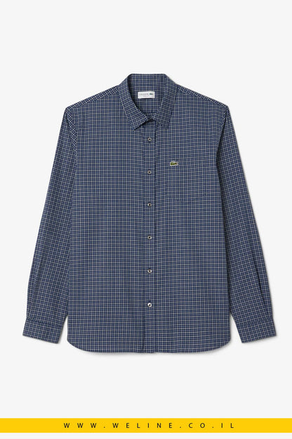 חולצת פלאנל משובצת לגברים Lacoste – Regular Fit - WELINE.CO.IL