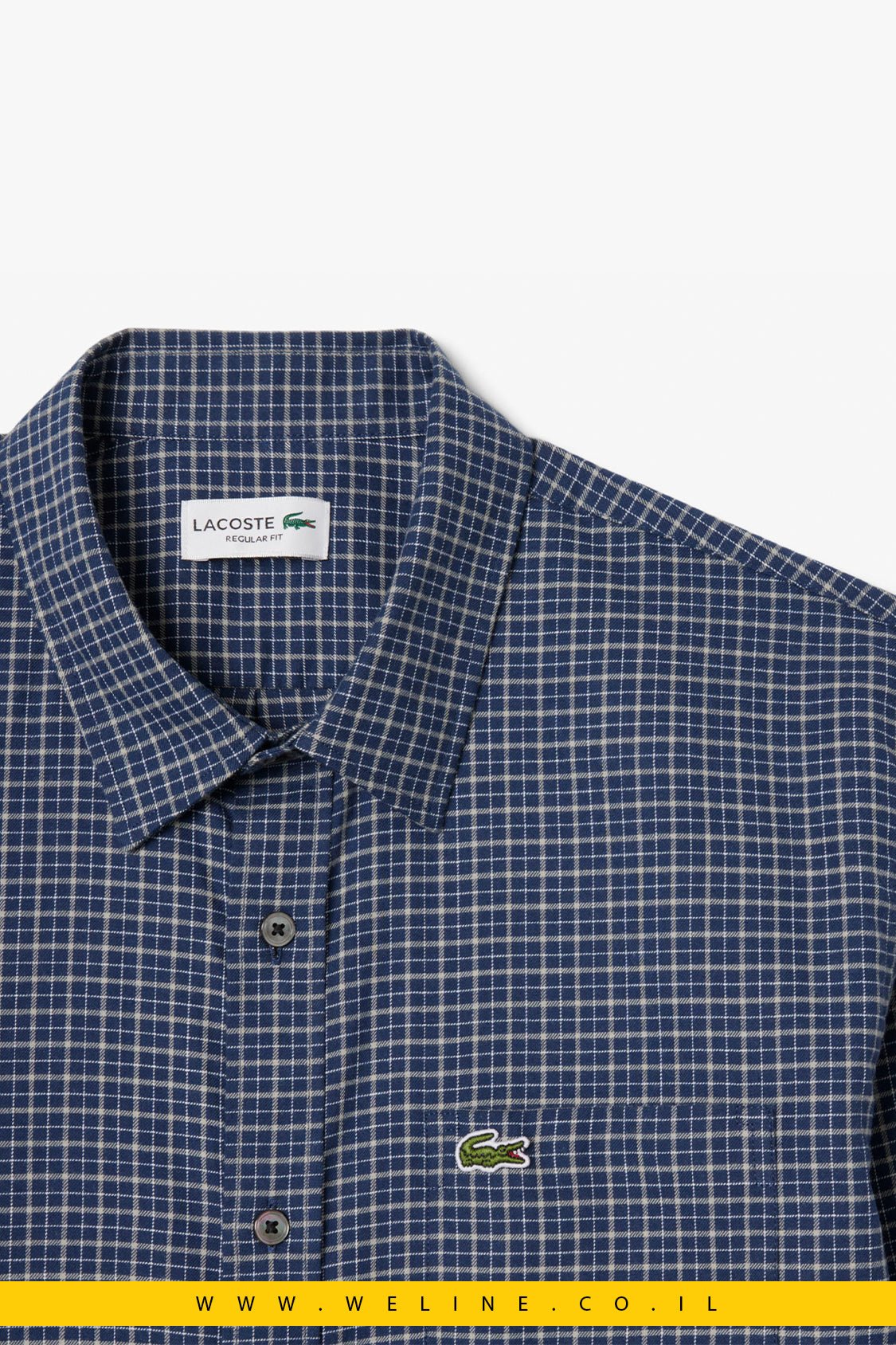 חולצת פלאנל משובצת לגברים Lacoste – Regular Fit - WELINE.CO.IL