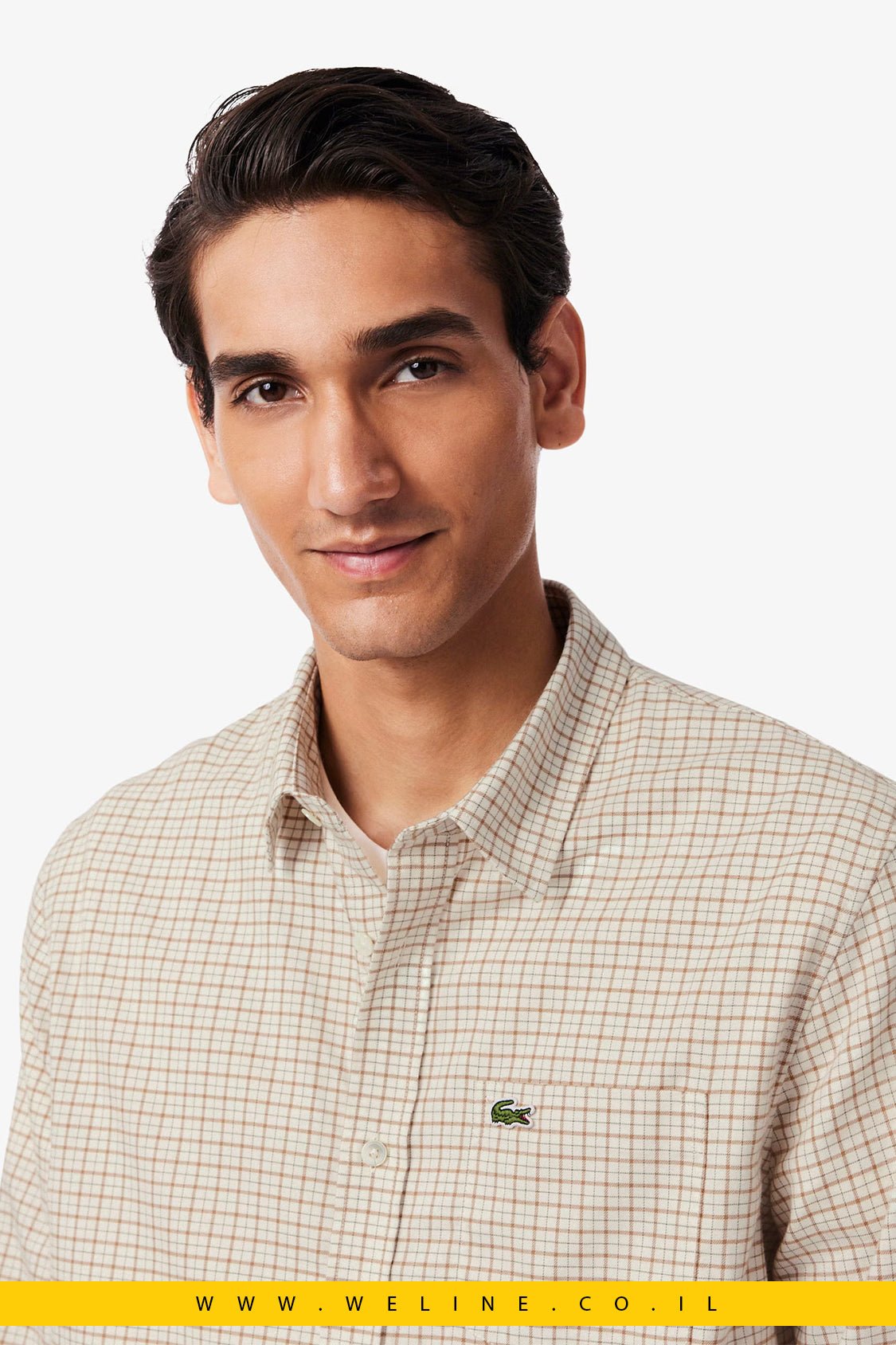 חולצת פלאנל משובצת לגברים Lacoste – Regular Fit - WELINE.CO.IL