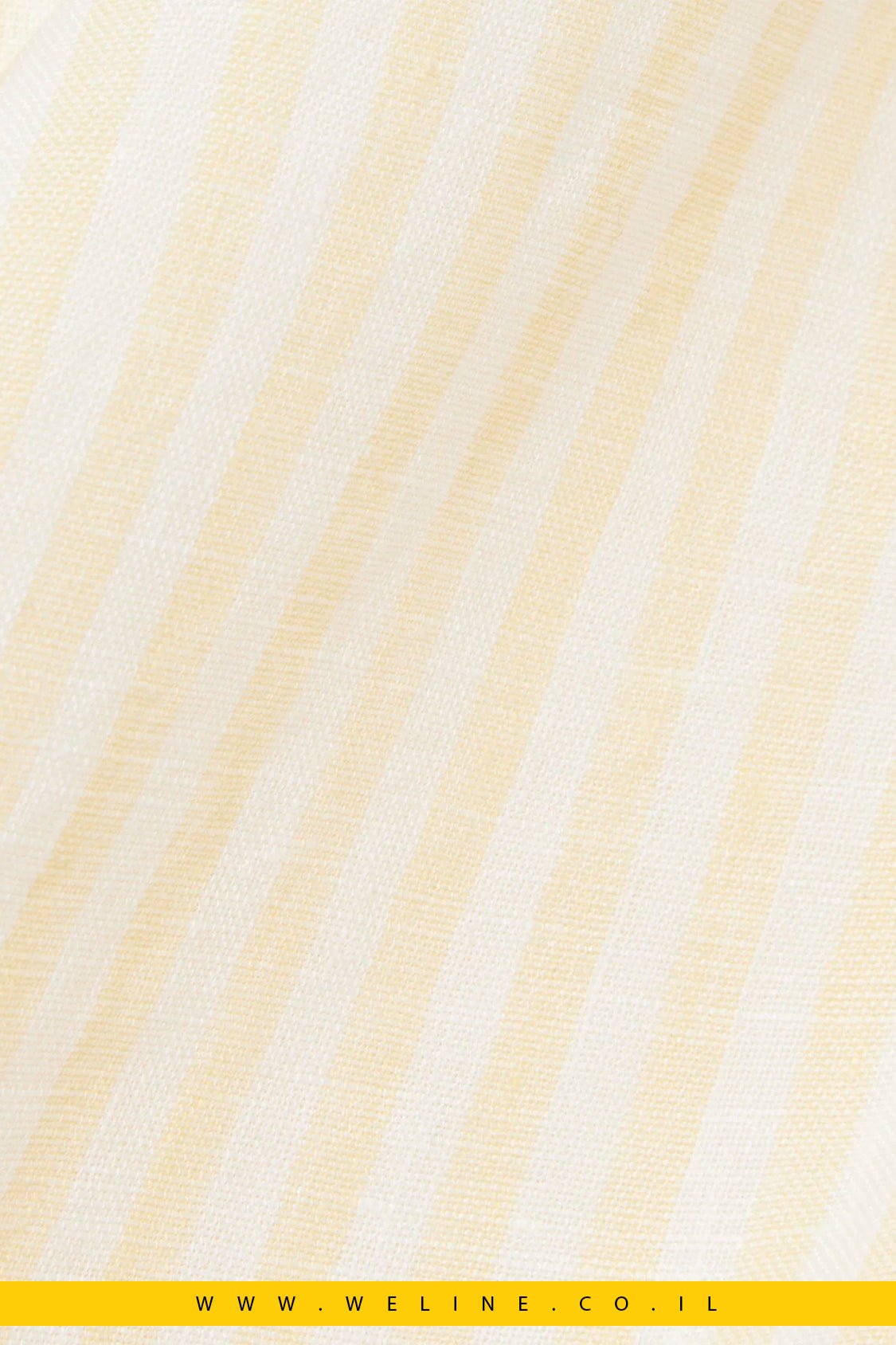חולצת פשתן גברים Lacoste Regular Fit Striped Linen Shirt – צבע צהוב - WELINE.CO.IL