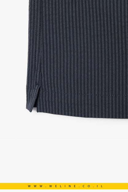חולצת Lacoste Relaxed Fit Seersucker עם שרוולים קצרים - WELINE.CO.IL