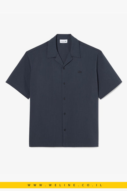 חולצת Lacoste Relaxed Fit Seersucker עם שרוולים קצרים - WELINE.CO.IL