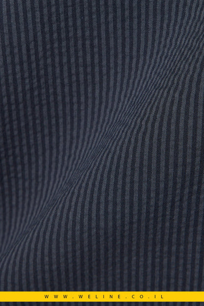 חולצת Lacoste Relaxed Fit Seersucker עם שרוולים קצרים - WELINE.CO.IL