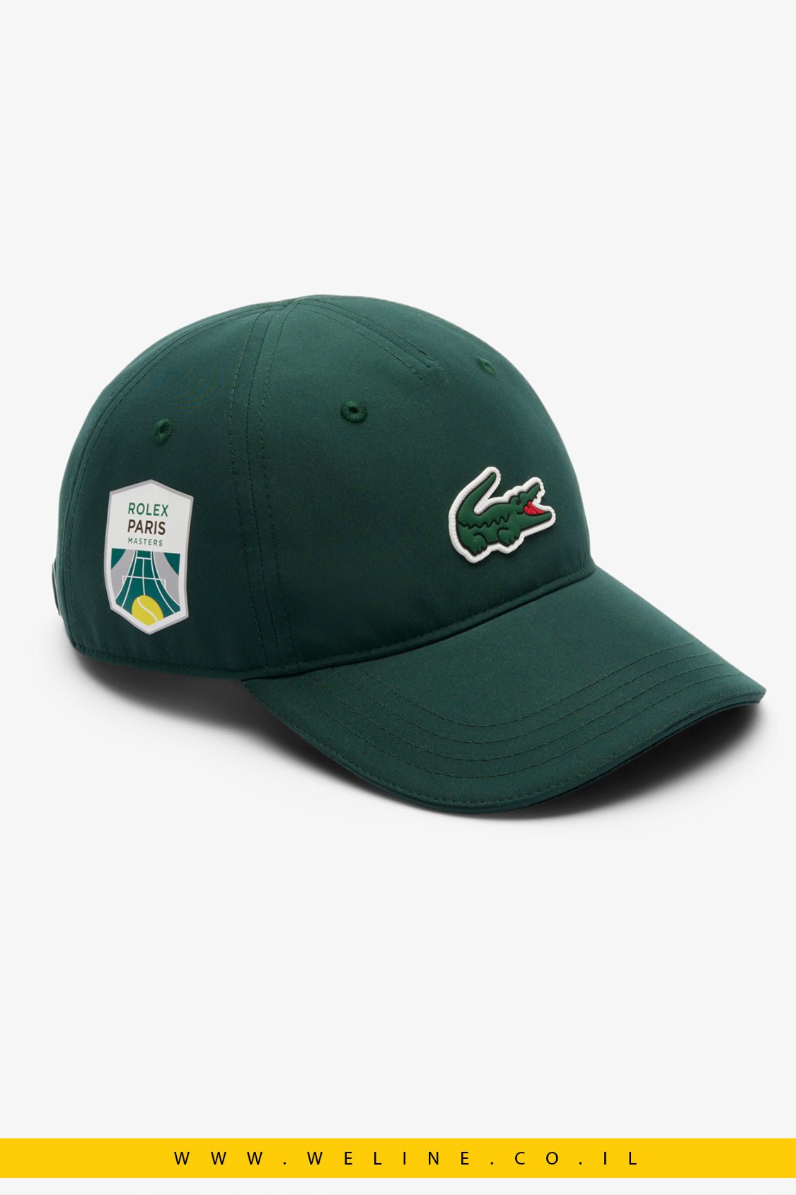 כובע יוניסקס Lacoste Rolex Paris Masters – מיקרופייבר ירוק עם לוגו רשמי - WELINE.CO.IL