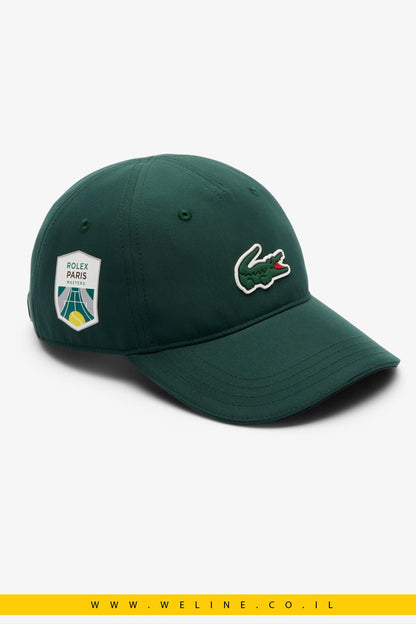כובע יוניסקס Lacoste Rolex Paris Masters – מיקרופייבר ירוק עם לוגו רשמי - WELINE.CO.IL
