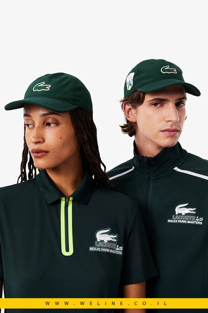 כובע יוניסקס Lacoste Rolex Paris Masters – מיקרופייבר ירוק עם לוגו רשמי - WELINE.CO.IL