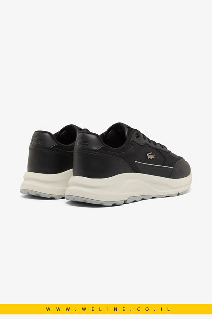נעלי סניקרס גברים Lacoste Run Set – זמש שחור - WELINE.CO.IL