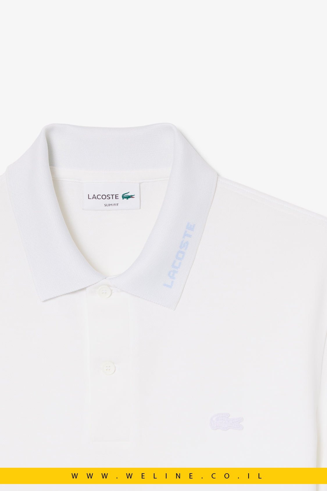 חולצת פולו Lacoste Slim Fit Jacquard Branded Piqué Commuter - WELINE.CO.IL